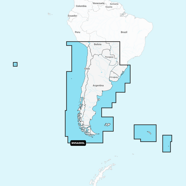 CARTA NAUTICA NAVIONICS VISION+ , CHILE, ARGENTINA, E ISLAS DEL ATLANTICO ESTE